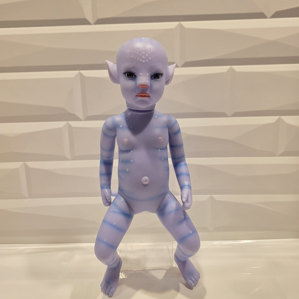 Avatar Blue Alien Reborn Baby Doll  Fantasy Sci-Fi Na'vi Indpired Doll Tail Glow